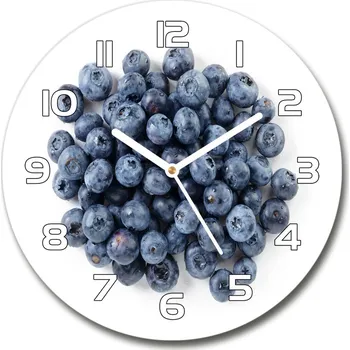 Hodiny Skleněné nástěnné hodiny kulaté Borůvky