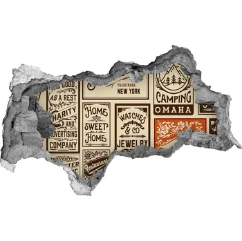 Fototapeta Fototapeta díra na zeď Reklamy a etikety