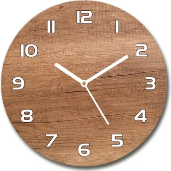 Hodiny Skleněné hodiny kulaté Dřevěné pozadí