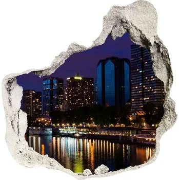 Fototapeta Fototapeta díra na zeď 3D Paříž noc