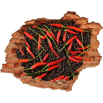 Fototapeta Nálepka 3D díra Chilli papričky