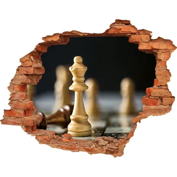 Fototapeta Foto fotografie díra na zeď Šachy koňě