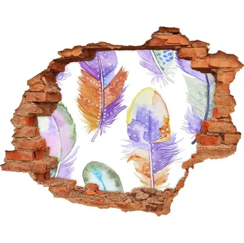 Fototapeta Fototapeta díra na zeď Barevné pírka