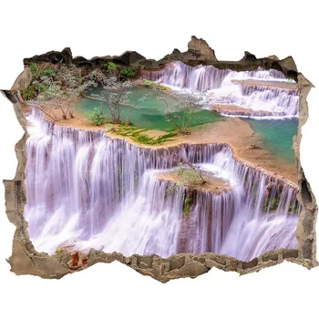 Fototapeta Díra 3D ve zdi nálepka Thajsko vodopád
