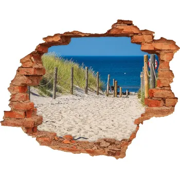 Fototapeta Díra 3D ve zdi nálepka Mořské duny