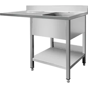 Nerezový dřez vasegastro Nerezový dřez vpravo s odkapávací plochou a místem pro myčku 120x60x87cm