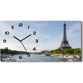 Hodiny Skleněné hodiny na stěnu Eiffelova věž Paříž