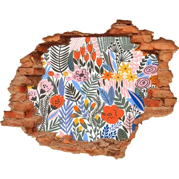 Fototapeta Nálepka 3D díra na zeď Květinový vzor
