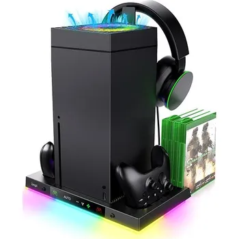 Stojan pro herní konzoli iPega XBX024S Multifunkční Nabíjecí RGB Stojan s Chlazením pro Xbox