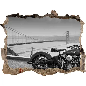 Fototapeta Foto fotografie díra na zeď Motorka