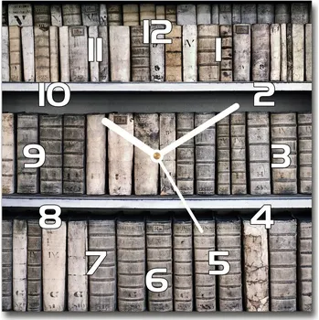 Hodiny Skleněné hodiny čtverec Polička na knížky