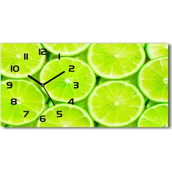 Hodiny Moderní skleněné hodiny na stěnu Limetky