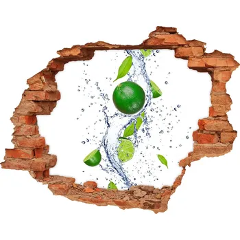 Fototapeta Nálepka 3D díra na zeď Limetky a voda