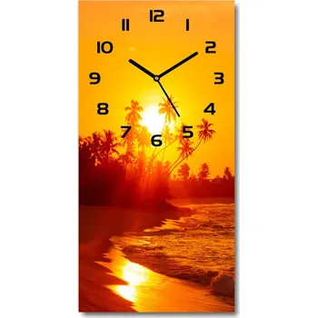 Hodiny Nástěnné hodiny tiché Tropická pláž