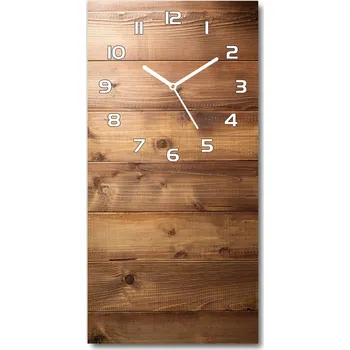 Hodiny Nástěnné skleněné hodiny Dřevěné pozadí