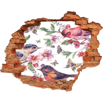 Fototapeta Díra 3D fototapeta Ptáci motýli višně