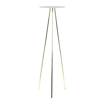 Stojací lampa Zlatá stojací lampa s bílým stínidlem UMBERTO