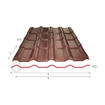 plechová krytina SATJAM GRANDE GP Tašková tab. 1100 Purmat RAL 8017 Hnědá