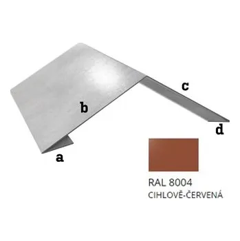 Střešní krytina BLIX Pozink tl. 0,5 mm Hřeben r.š. 312,5 RAL 8004 cihlově červená