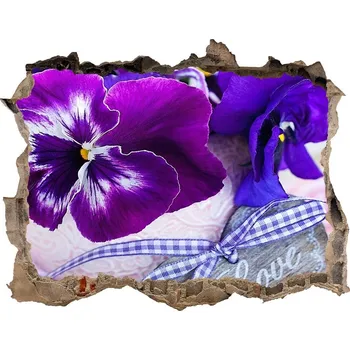 Fototapeta Samolepící díra nálepka Fialové macešky