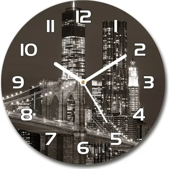 Hodiny Skleněné hodiny kulaté Manhattna Nev York