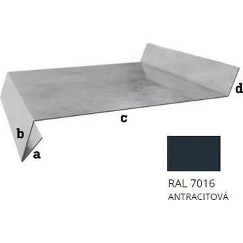 Parapet BLIX Pozink tl. 0,5 mm Parapet r.š. 750 RAL 7016 černá antracit