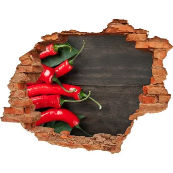 Fototapeta Nálepka 3D díra Chilli papričky