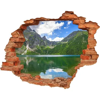 Fototapeta Díra 3D ve zdi nálepka Morské oko Tatry