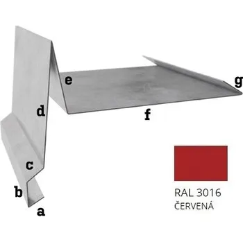okap BLIX Hliník tl. 0,6 mm Závětrná lišta spod r.š. 400 RAL 3016 červená