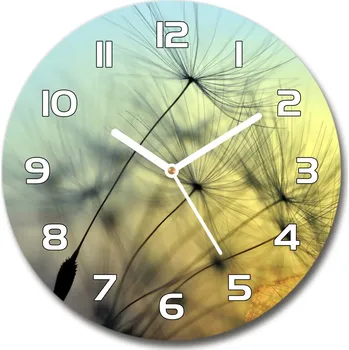 Hodiny Skleněné hodiny kulaté Semena pampelišky