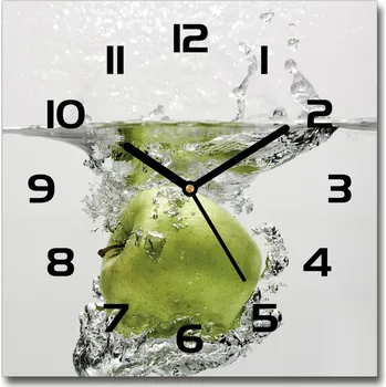 Hodiny Skleněné hodiny čtverec Jablko pod vodou