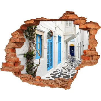 Fototapeta Fototapeta díra na zeď 3D Řecké uličky