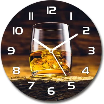 Hodiny Skleněné hodiny na stěnu Bourbon ve sklenici