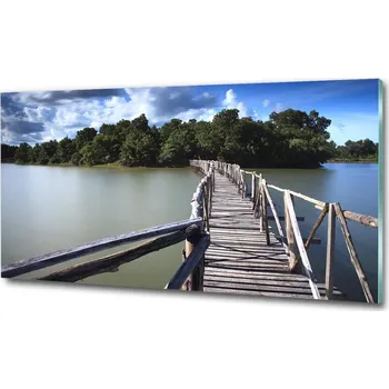 Obraz Foto obraz fotografie na skle Dřevěný most