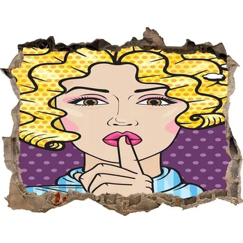 Fototapeta Fototapeta díra na zeď Komiks žena