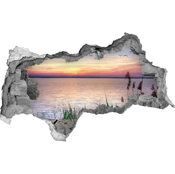 Fototapeta Nálepka fototapeta 3D výhled Jezero západ