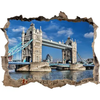 Fototapeta Fototapeta díra na zeď 3D Tower bridge Londýn
