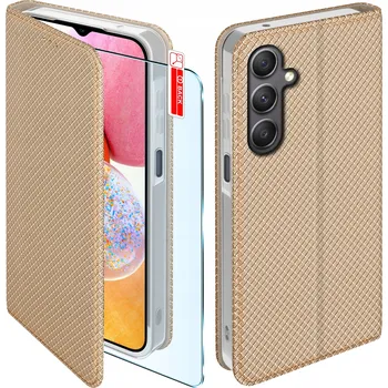 Pouzdro na mobilní telefon Flipové pouzdro KrainaGSM pro Samsung Galaxy A14 5G zlaté