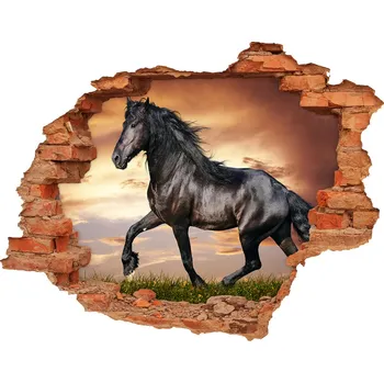 Fototapeta Díra 3D fototapeta na stěnu Cválající kůň