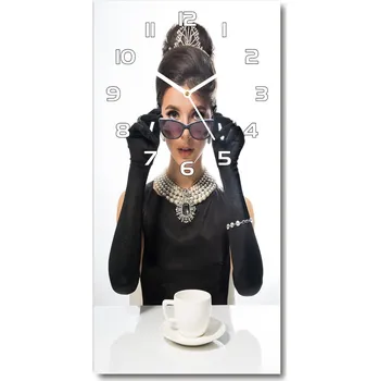 Hodiny Nástěnné hodiny Žena v brýlích