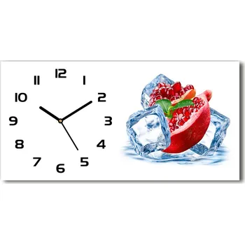 Hodiny Skleněné hodiny na stěnu tiché Granátové jablko s ledem