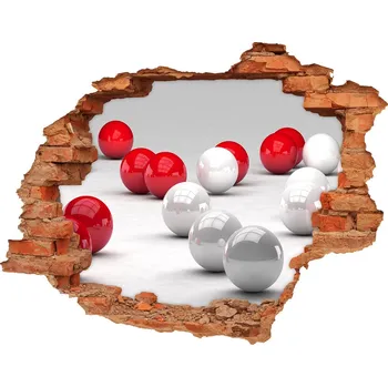 Fototapeta Samolepící díra na stěnu Červenobílé koule