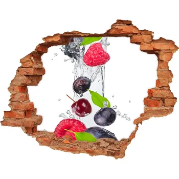 Fototapeta Nálepka 3D díra na zeď Ovoce a voda