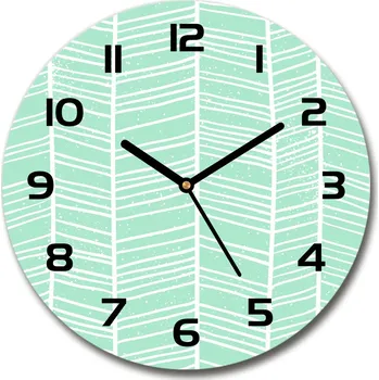 Hodiny Skleněné hodiny kulaté Jedle vzor