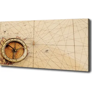 Obraz Foto obraz na plátně do obýváku Kompas na mapě