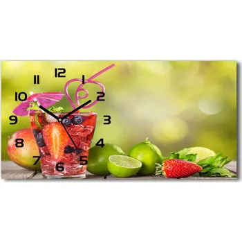 Hodiny Skleněné hodiny na stěnu Ovocný koktejl