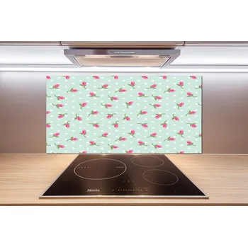 Obklad Skleněný panel do kuchynské linky Růže vzor