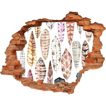 Fototapeta Fototapeta díra na zeď Barevné pírka