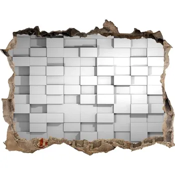 Fototapeta Díra 3D fototapeta nástěnná Nálepka krychle