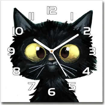 Hodiny Skleněné hodiny čtverec Ilustrace kočky